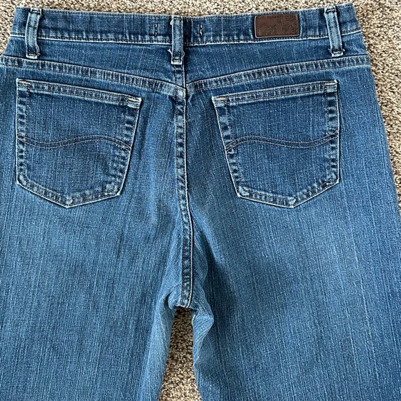 LEE RELAXED STRAIGHT LEG AT THE WAIST BLUE DENIM JEANS SIZE 12 M WOMENS - Picture 8 of 9